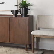 Lillie 2 Door Tray Top Accent Cabinet - Medium Brown Wood-Accent Cabinets & Chests-DECOROLALA