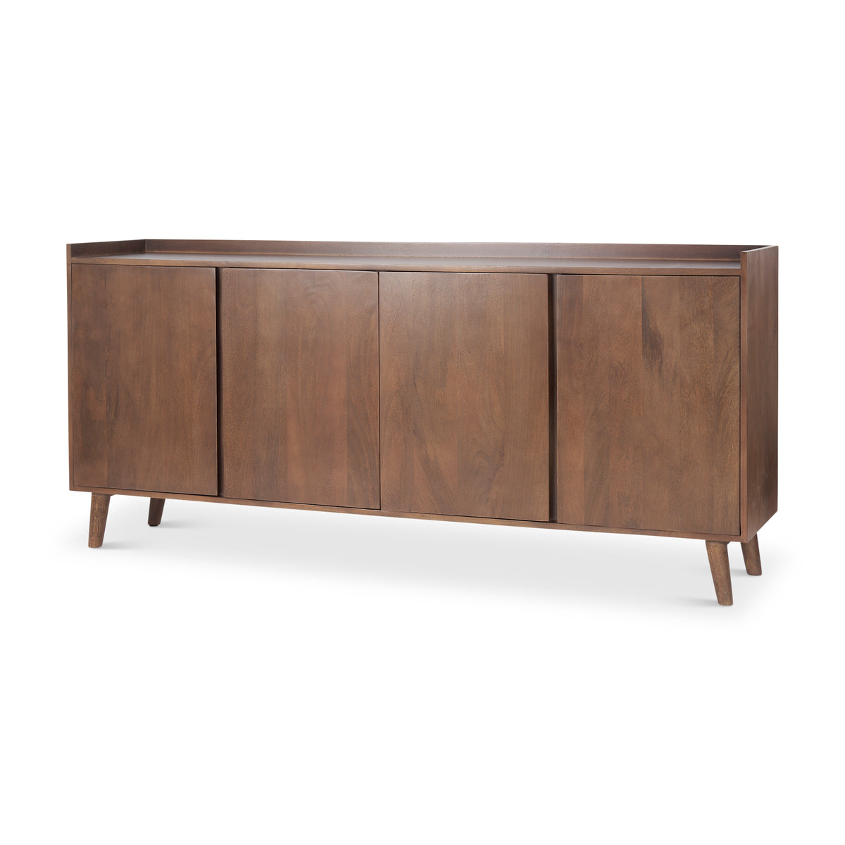 Lillie Medium Brown Wood 4 Door Tray Top Sideboard-Sideboards & Buffets-DECOROLALA