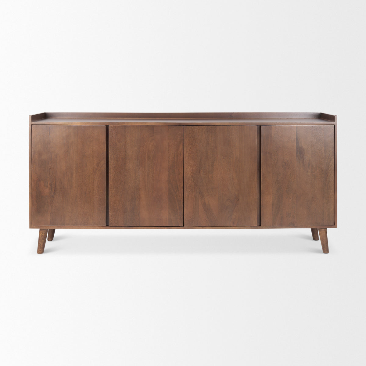 Lillie Medium Brown Wood 4 Door Tray Top Sideboard-Sideboards & Buffets-DECOROLALA