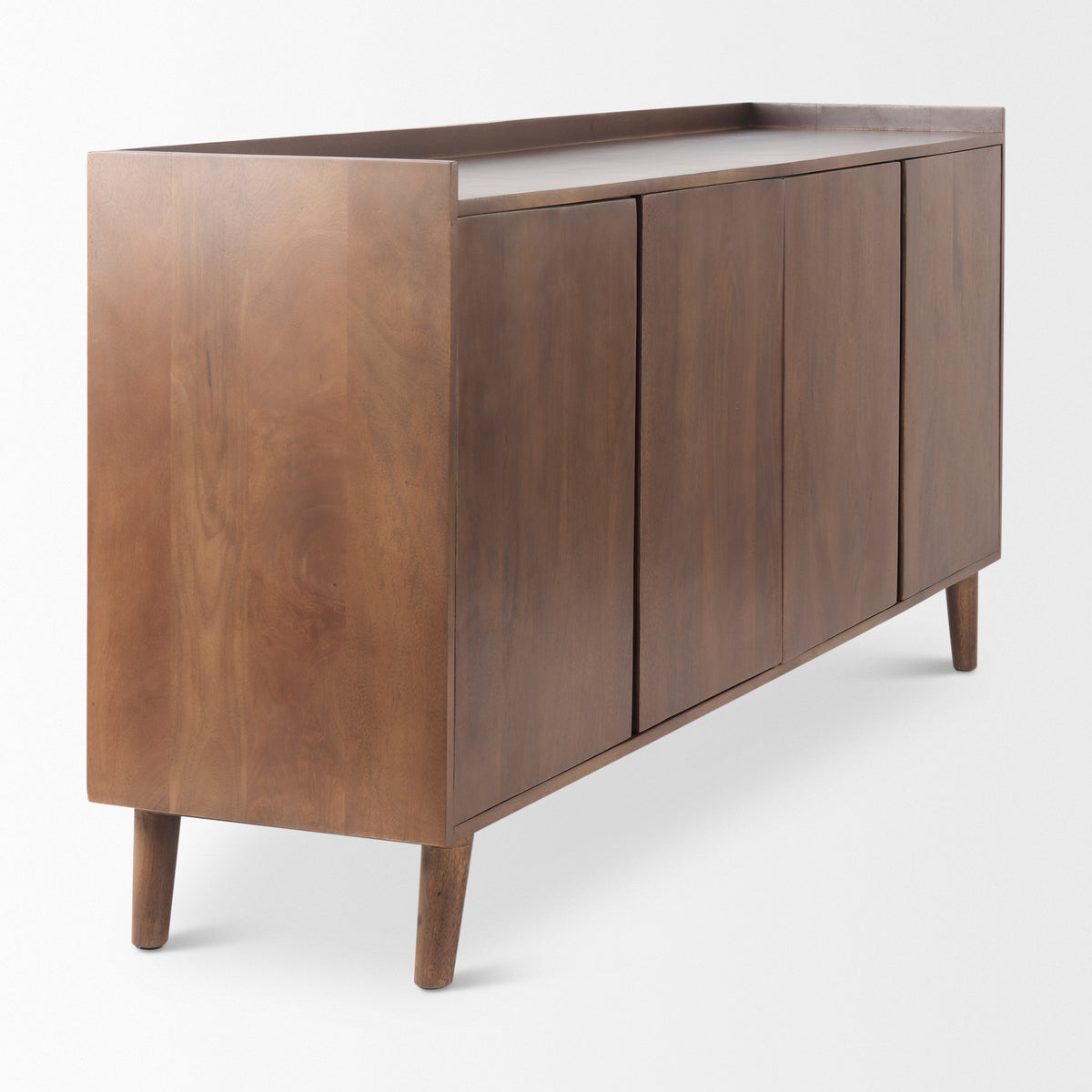 Lillie Medium Brown Wood 4 Door Tray Top Sideboard-Sideboards & Buffets-DECOROLALA