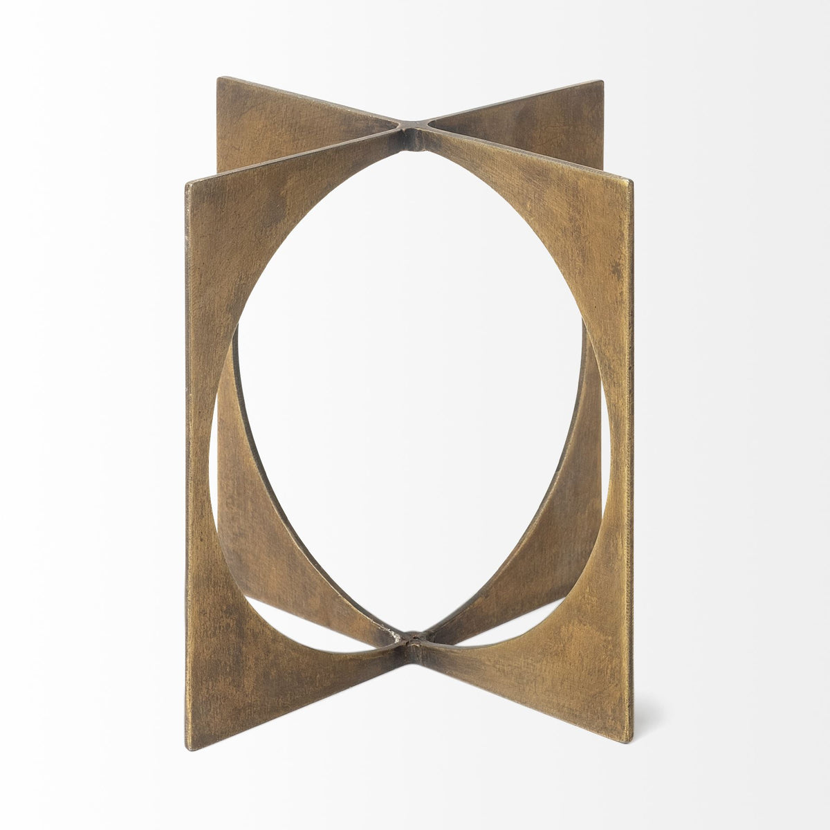 Lima I Small Gold Geometric Metal Decorative Object-Objects-DECOROLALA
