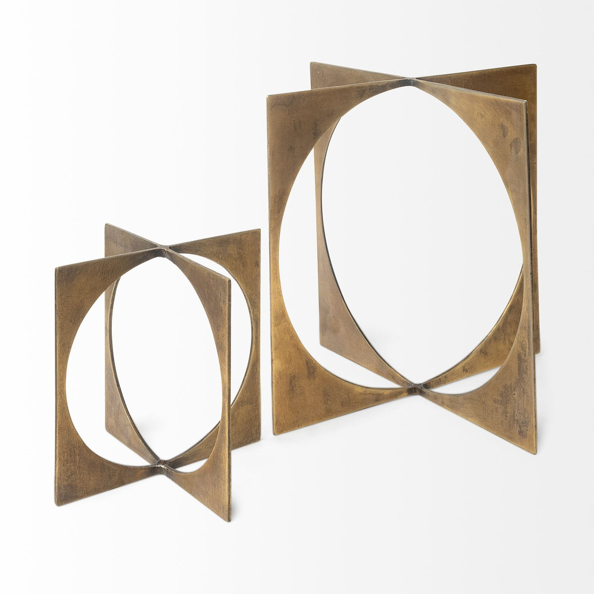 Lima I Small Gold Geometric Metal Decorative Object-Objects-DECOROLALA