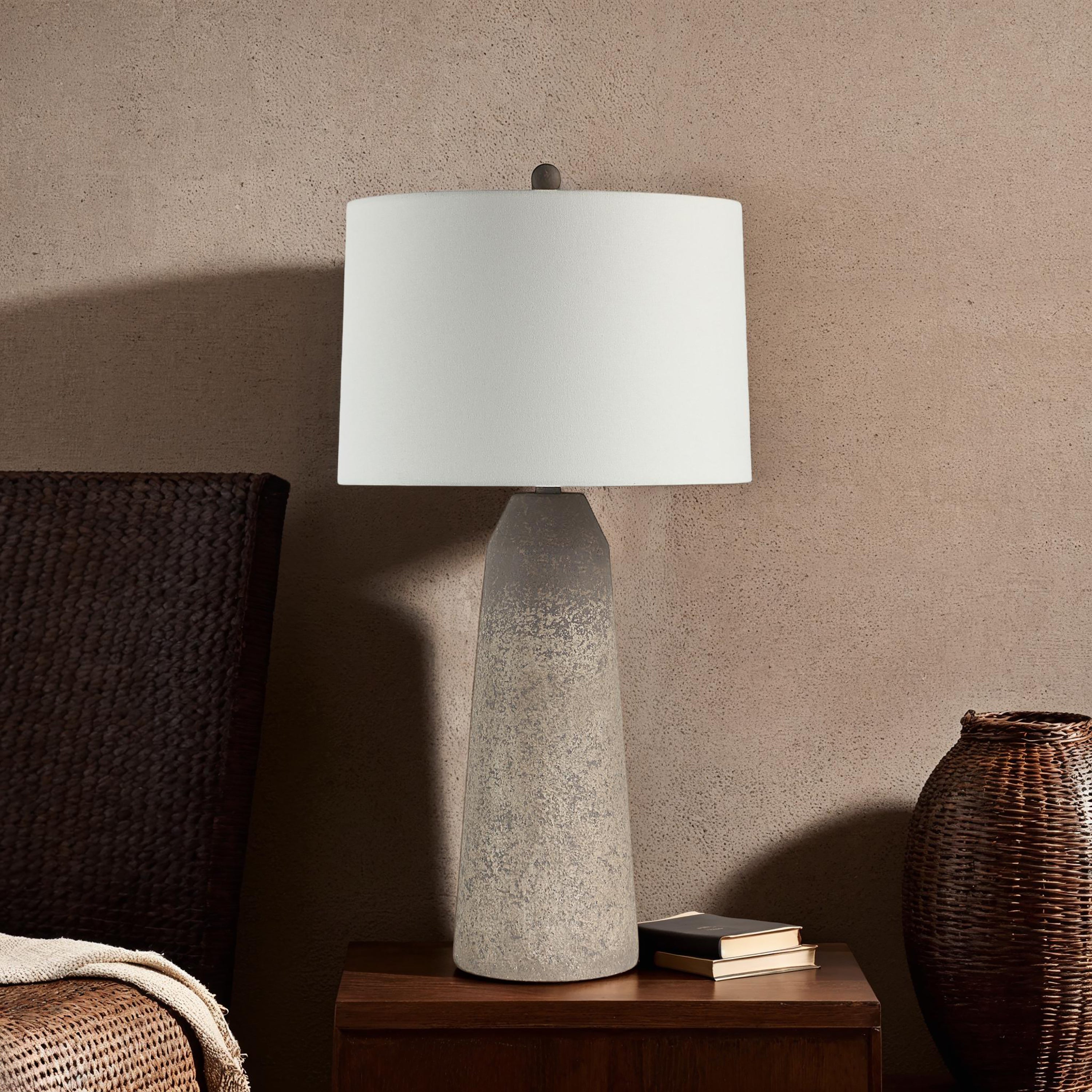 Limon 32.5" Table Lamp with Linen Shade, Cream-Table Lamp-DECOROLALA