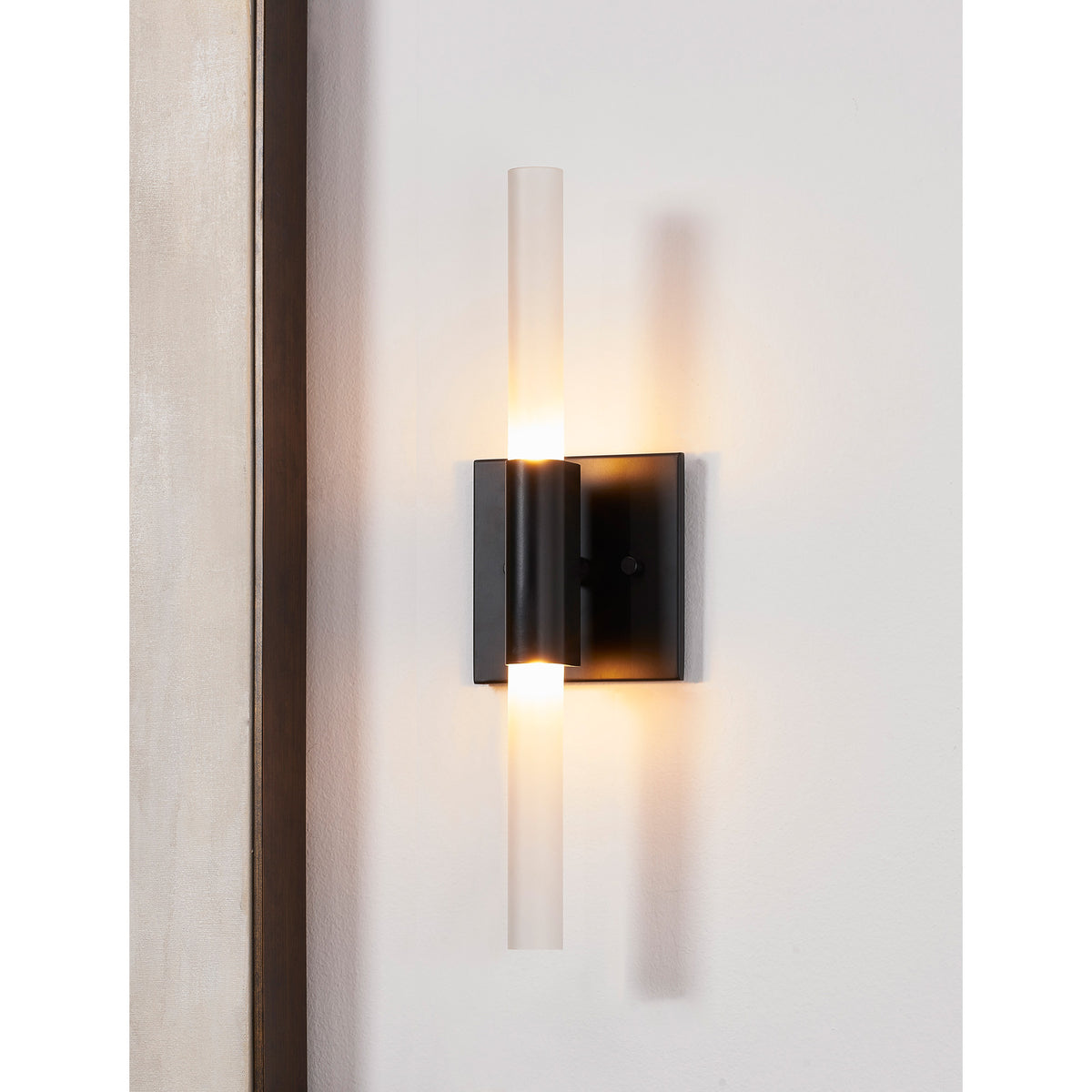 Lina 17" Wall Sconce, Matte Black-Wall Sconces-DECOROLALA
