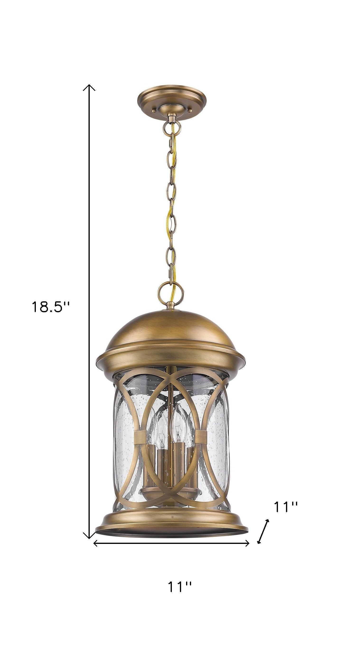 Lincoln 4-Light Antique Brass Hanging Light-Outdoor Lighting-DECOROLALA