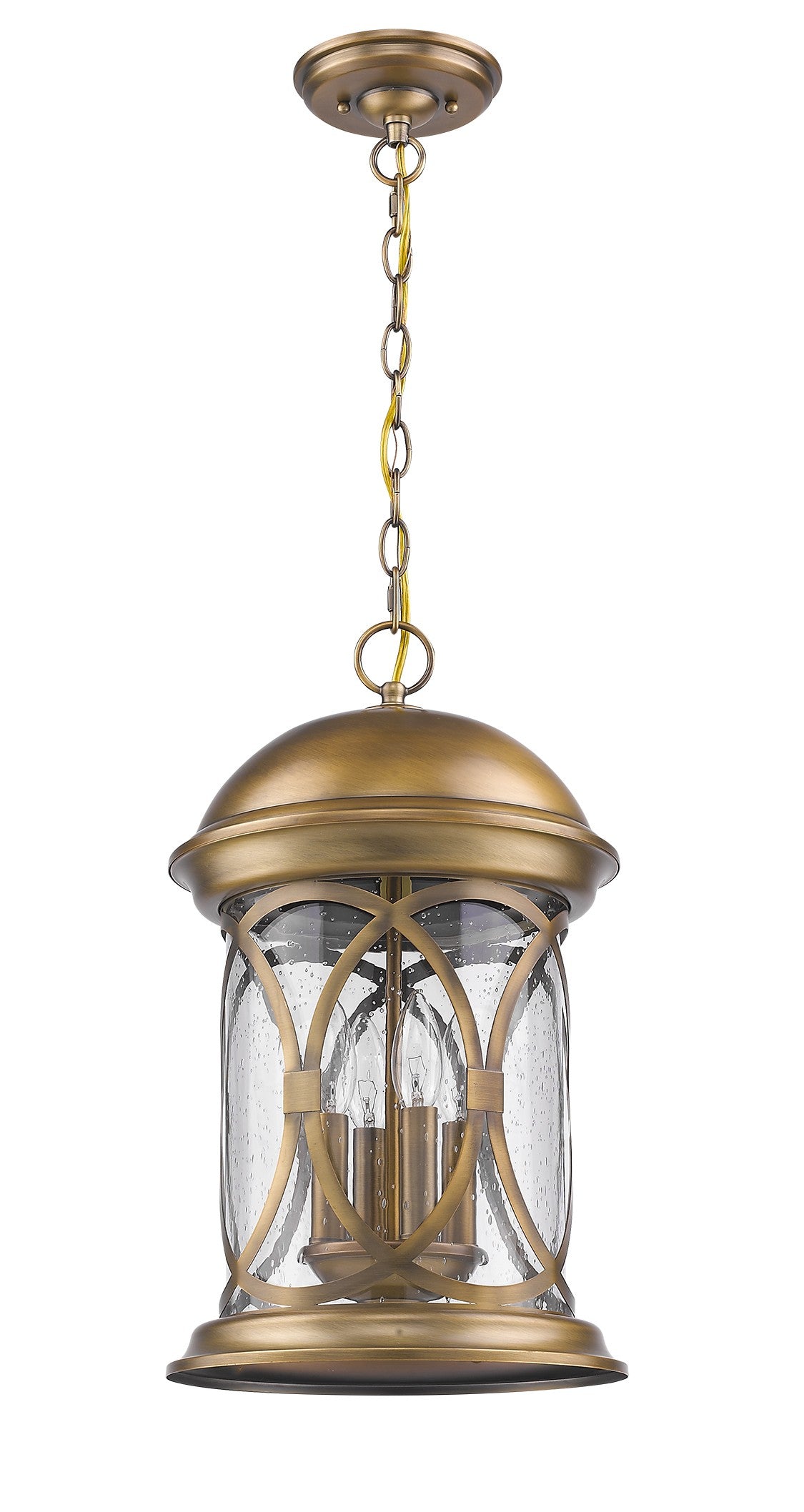 Lincoln 4-Light Antique Brass Hanging Light-Outdoor Lighting-DECOROLALA