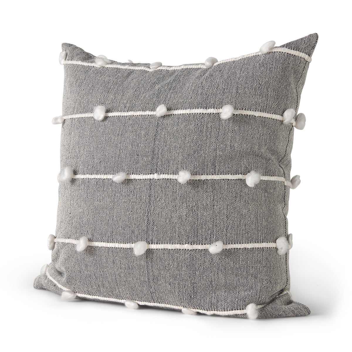 Linda 20x20 Navy And Cream With White Detail Pillow Cover-Decorative Pillows-DECOROLALA