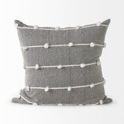 Linda 20x20 Navy And Cream With White Detail Pillow Cover-Decorative Pillows-DECOROLALA