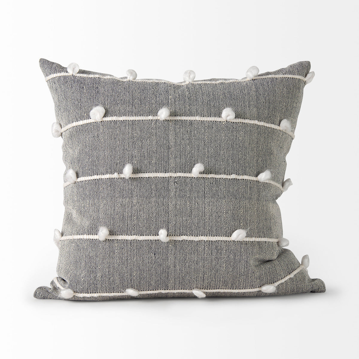 Linda 20x20 Navy And Cream With White Detail Pillow Cover-Decorative Pillows-DECOROLALA