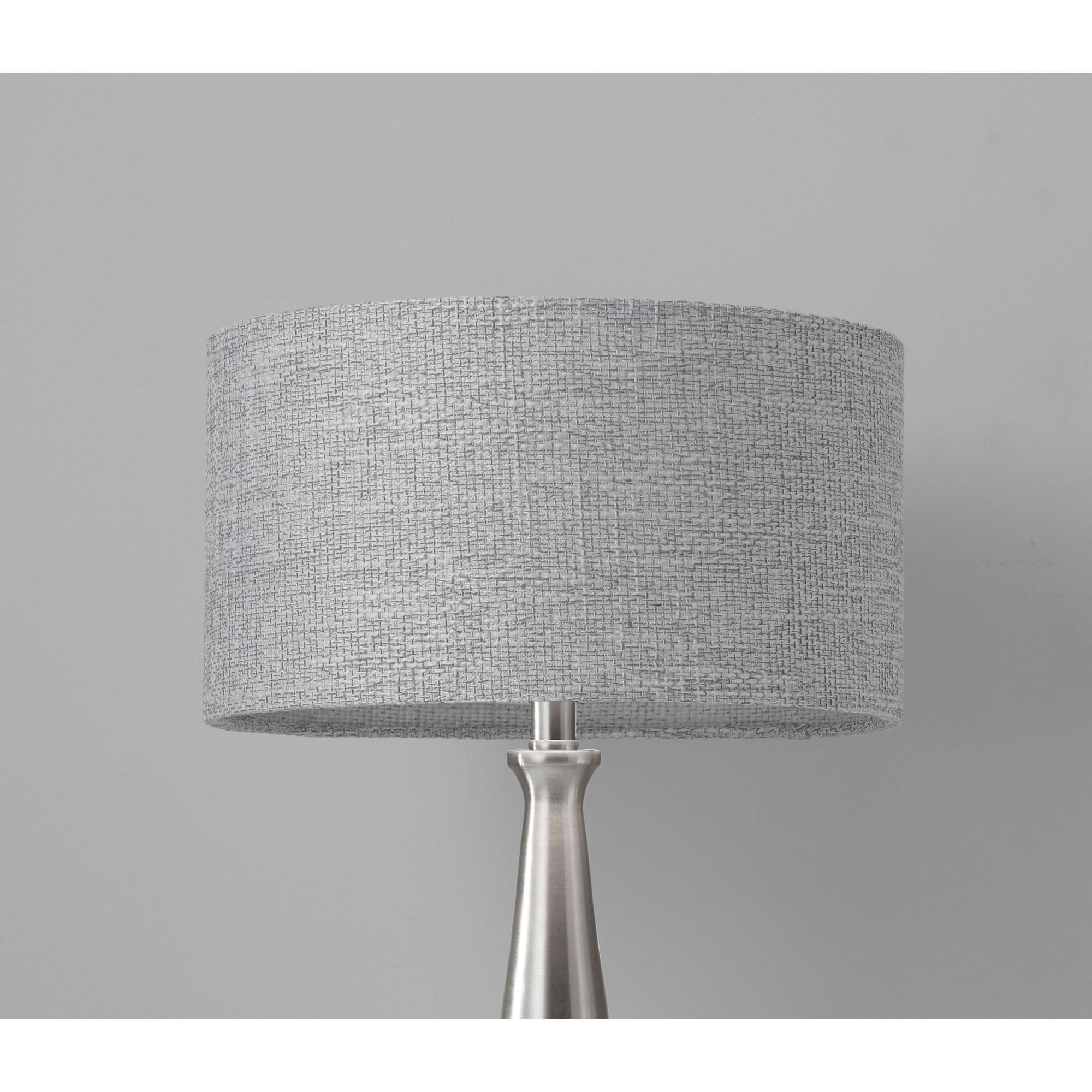 Linda Table Lamp - Brushed Steel Grey Shade-Lighting-DECOROLALA
