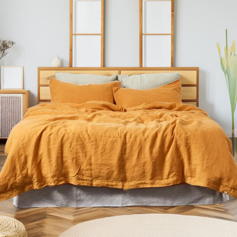 Linen Cotton Sheet Set - OEKO-TEX Certified Breathable Blend-Bed Sheet-DECOROLALA