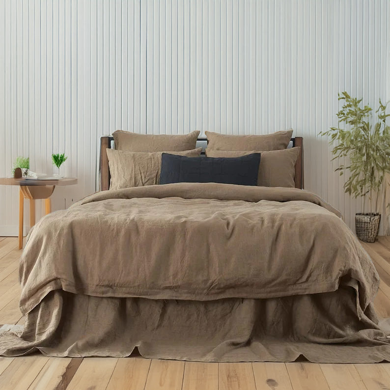 Linen Cotton Sheet Set - OEKO-TEX Certified Breathable Blend-Bed Sheet-DECOROLALA