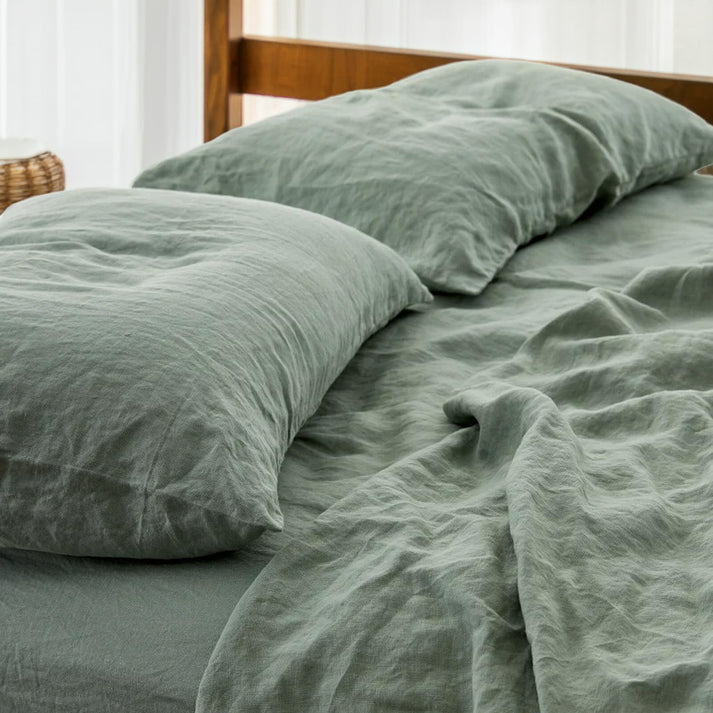 Linen Cotton Sheet Set - OEKO-TEX Certified Breathable Blend-Bed Sheet-DECOROLALA
