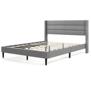 Linen Upholstered Platform Twin/Queen Bed Frame with Wingback Headboard-Queen Size-Simple Bed Frame-DECOROLALA