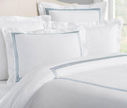 Lines Cotton Sateen Embroidered Edge Duvet Cover Set-Duvet Cover-DECOROLALA