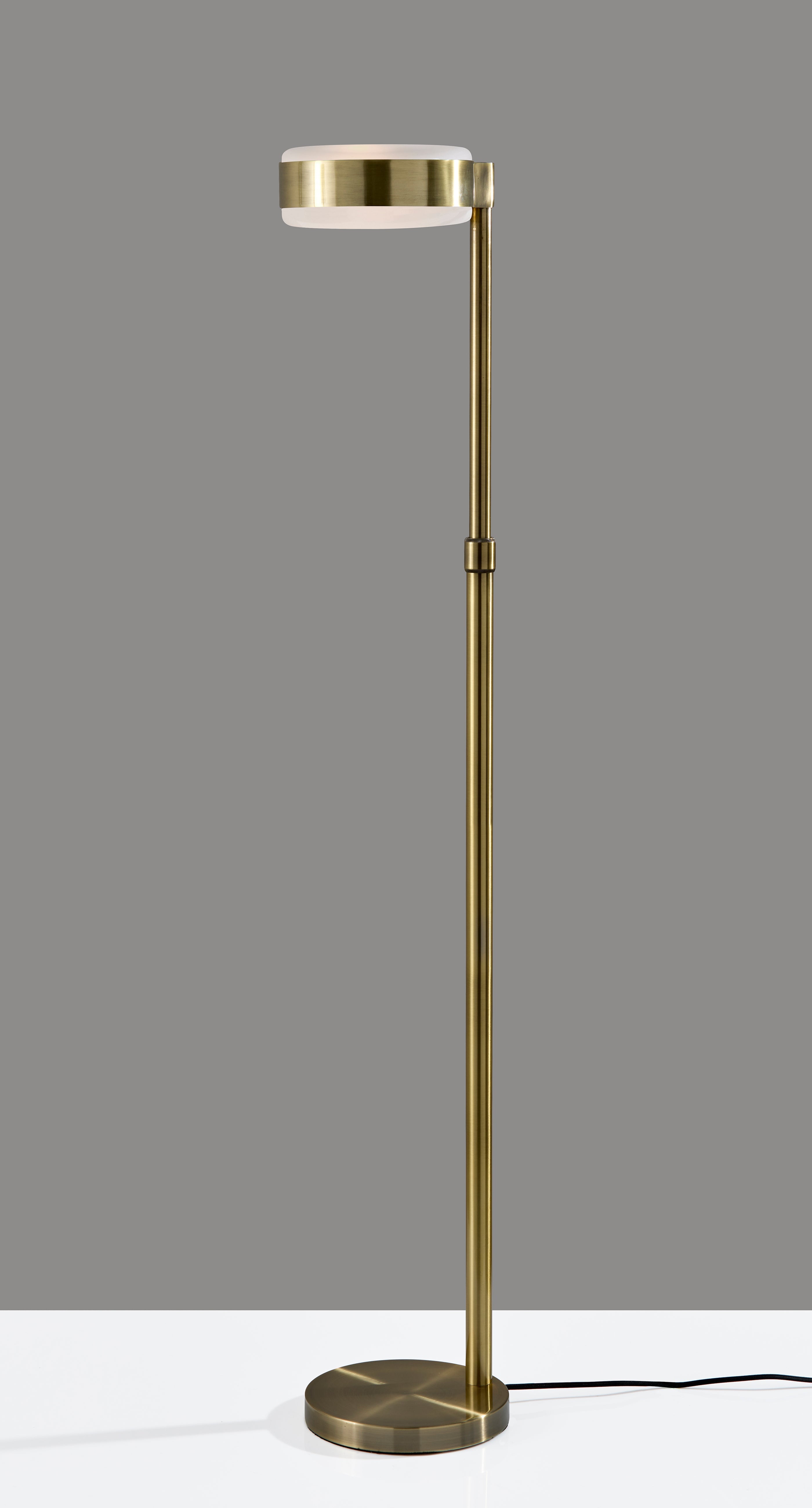 Linis Floor Lamp - Brass Adjustable 45-66"-Lighting-DECOROLALA