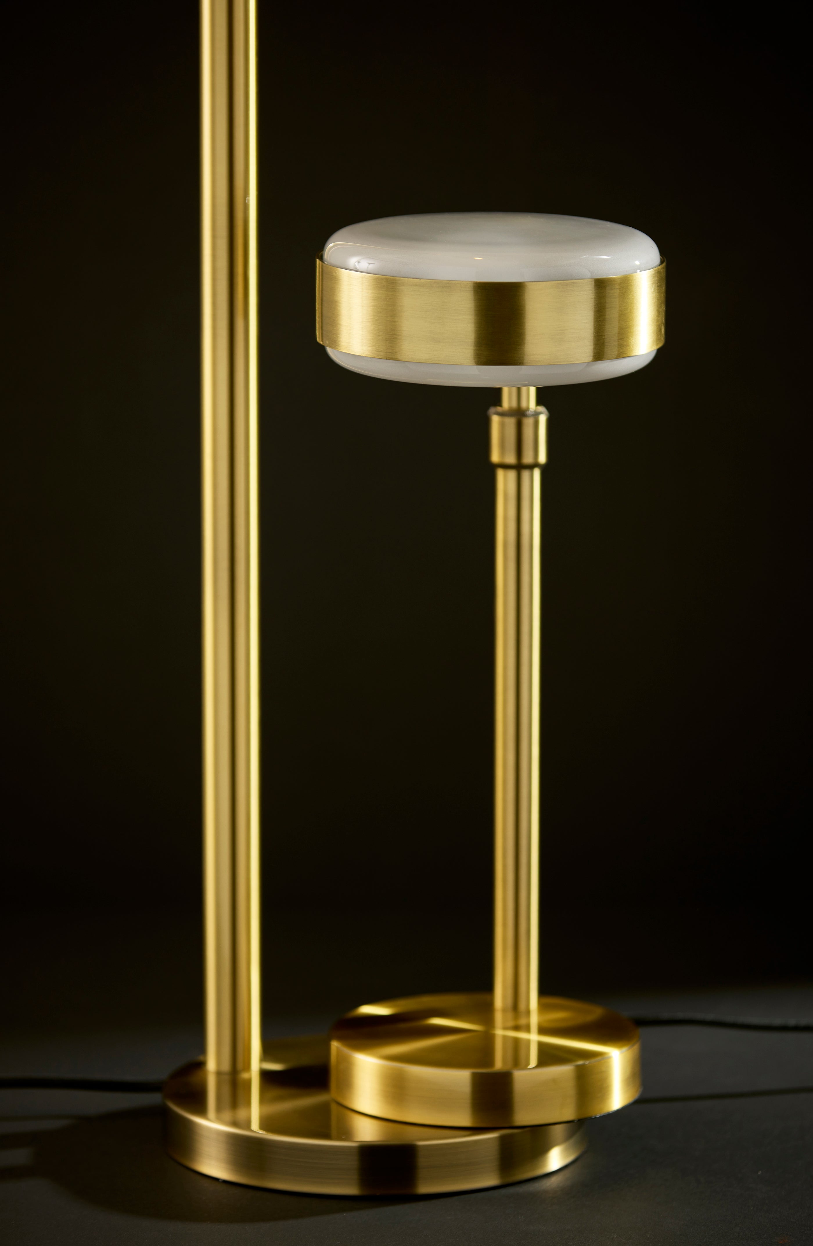 Linis Floor Lamp - Brass Adjustable 45-66"-Lighting-DECOROLALA