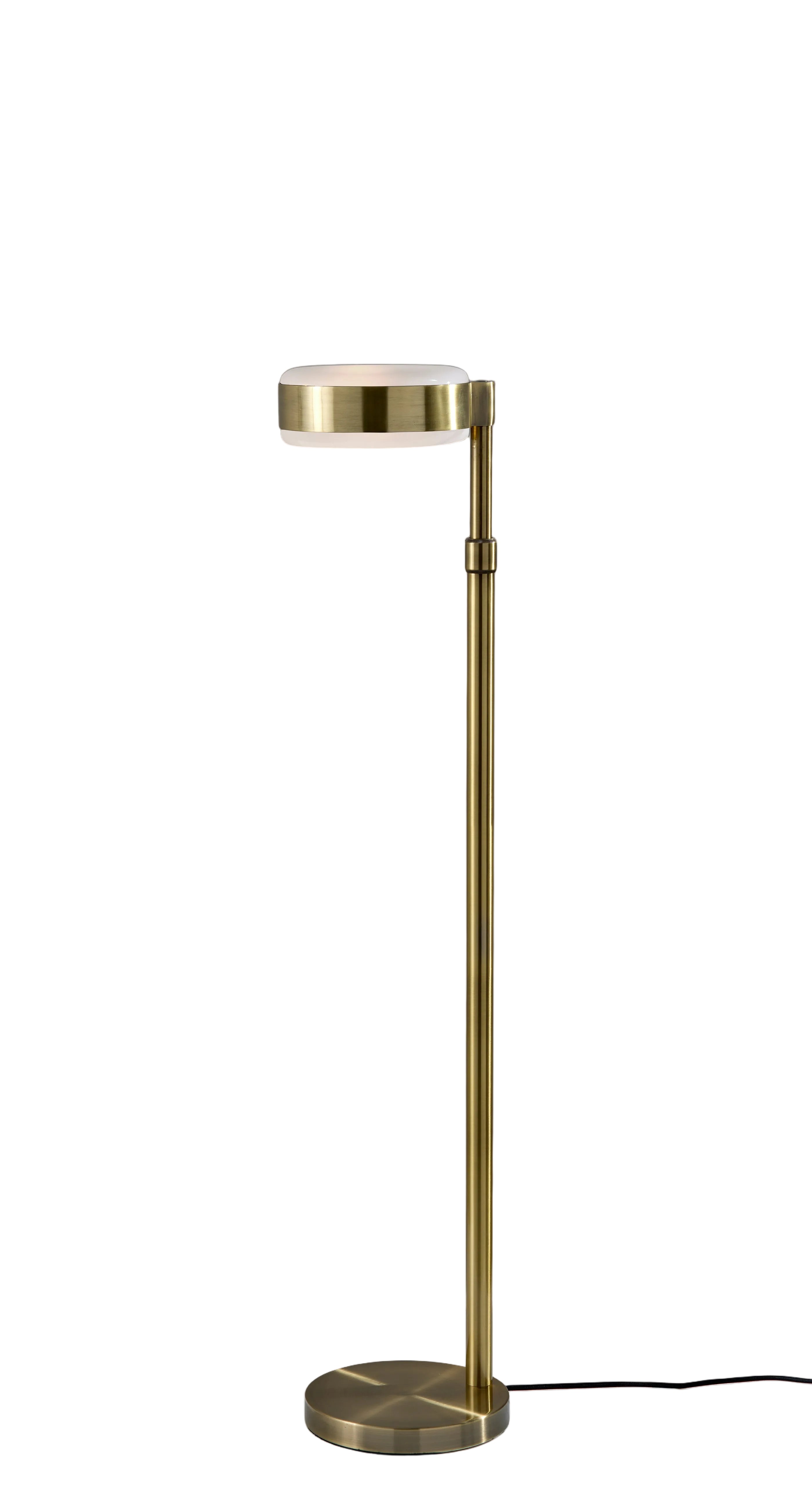 Linis Floor Lamp - Brass Adjustable 45-66"-Lighting-DECOROLALA