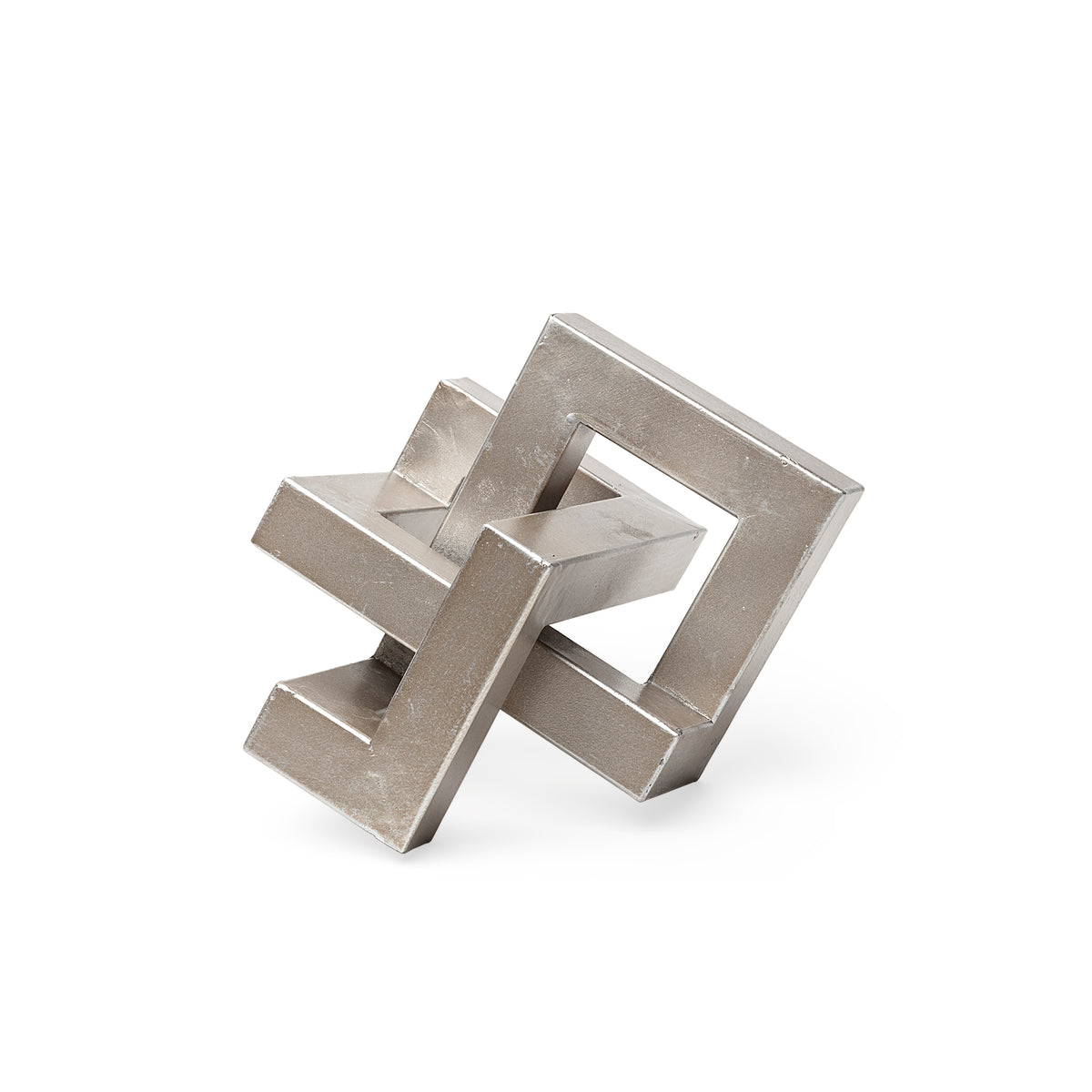 Link Small Silver Metal Sculpture Decorative Object-Objects-DECOROLALA