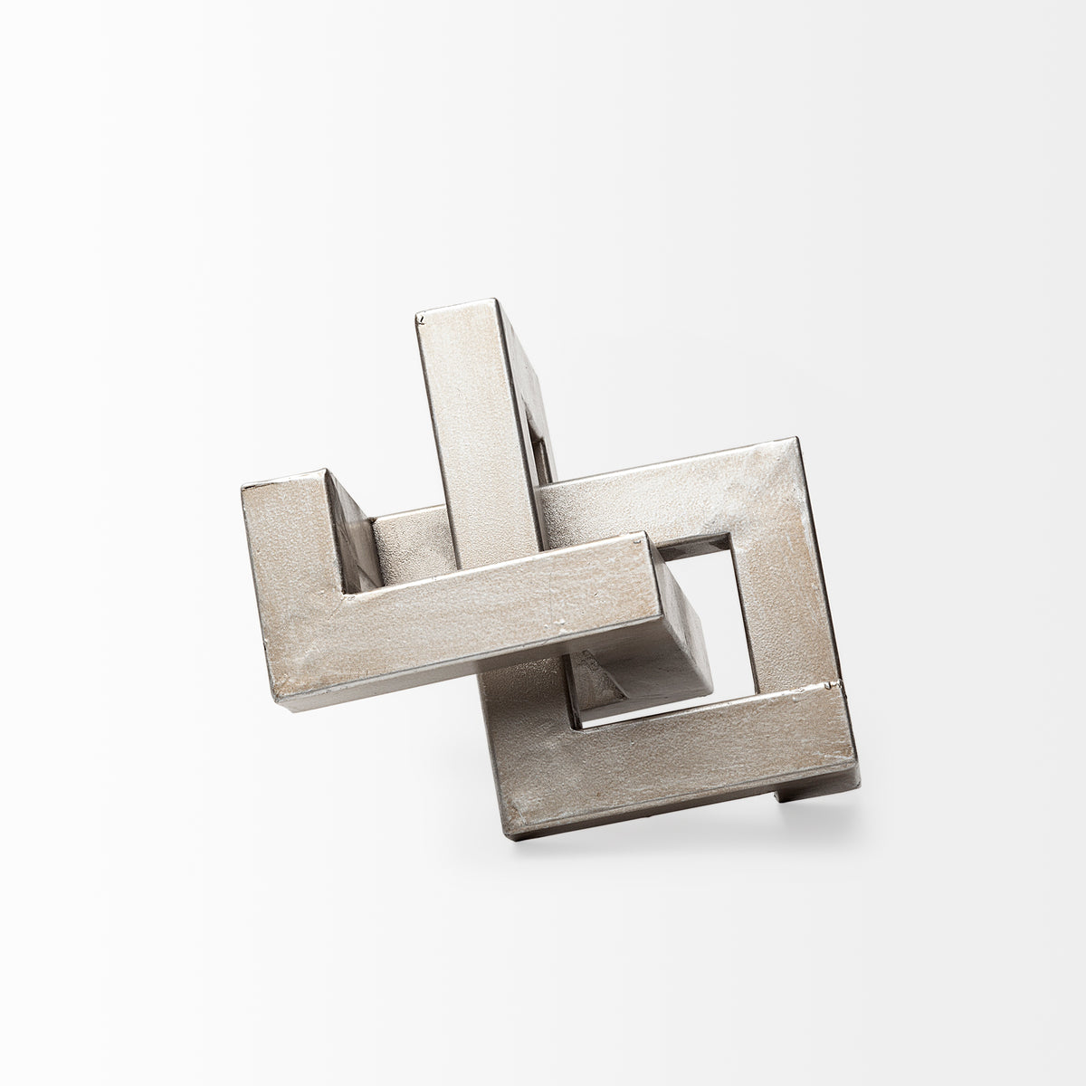 Link Small Silver Metal Sculpture Decorative Object-Objects-DECOROLALA