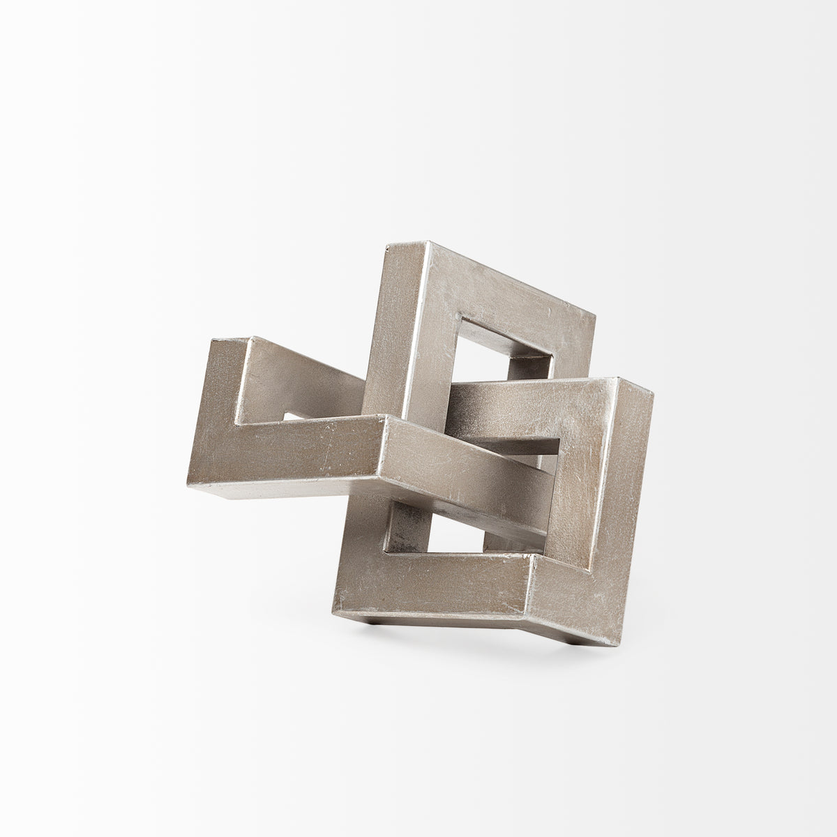 Link Small Silver Metal Sculpture Decorative Object-Objects-DECOROLALA
