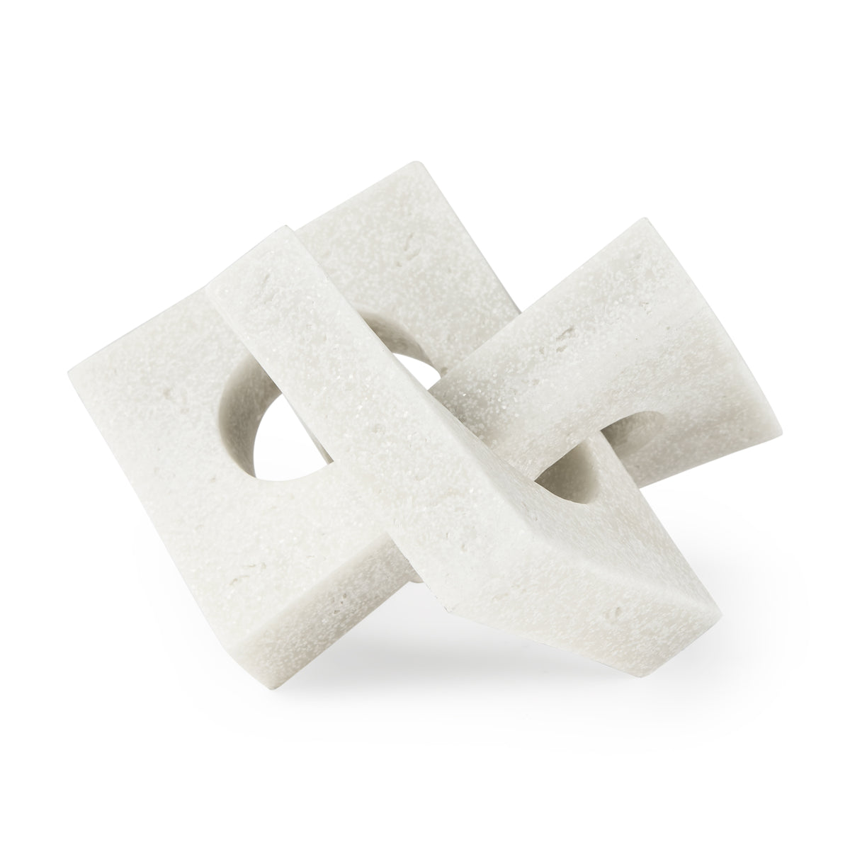 Linx Small Cream Granite Resin Sculptural Decorative Object-Objects-DECOROLALA