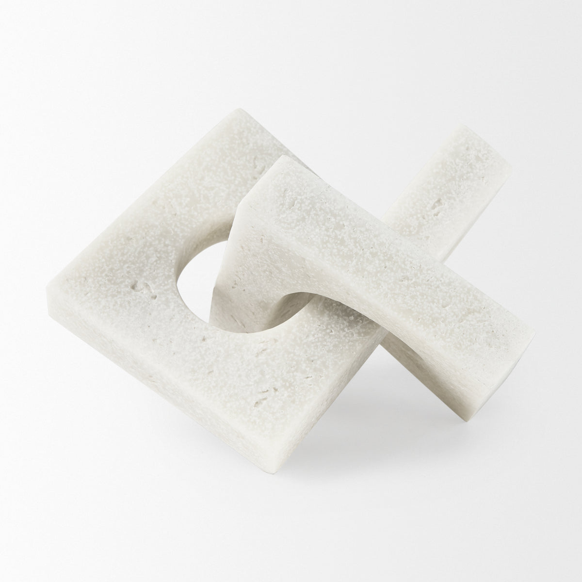 Linx Small Cream Granite Resin Sculptural Decorative Object-Objects-DECOROLALA