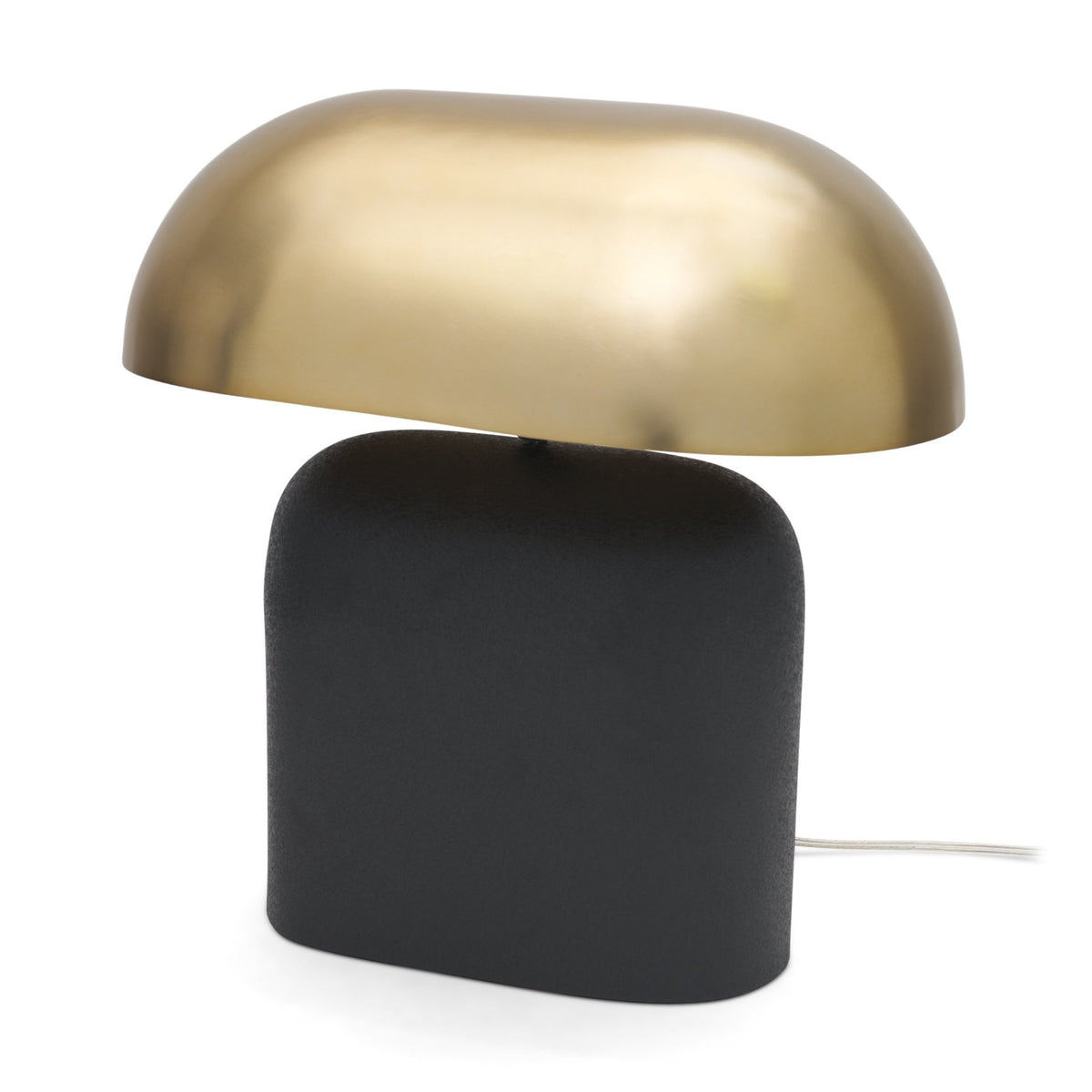 Liorre Textured Black Metal Base w/ Gold Metal Shade 1-Light Table Lamp-Table Lamps-DECOROLALA