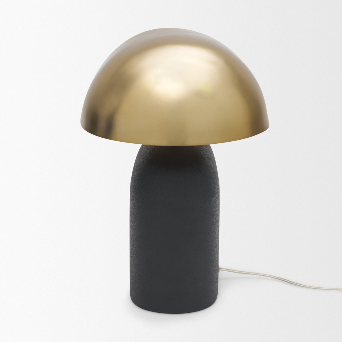 Liorre Textured Black Metal Base w/ Gold Metal Shade 1-Light Table Lamp-Table Lamps-DECOROLALA