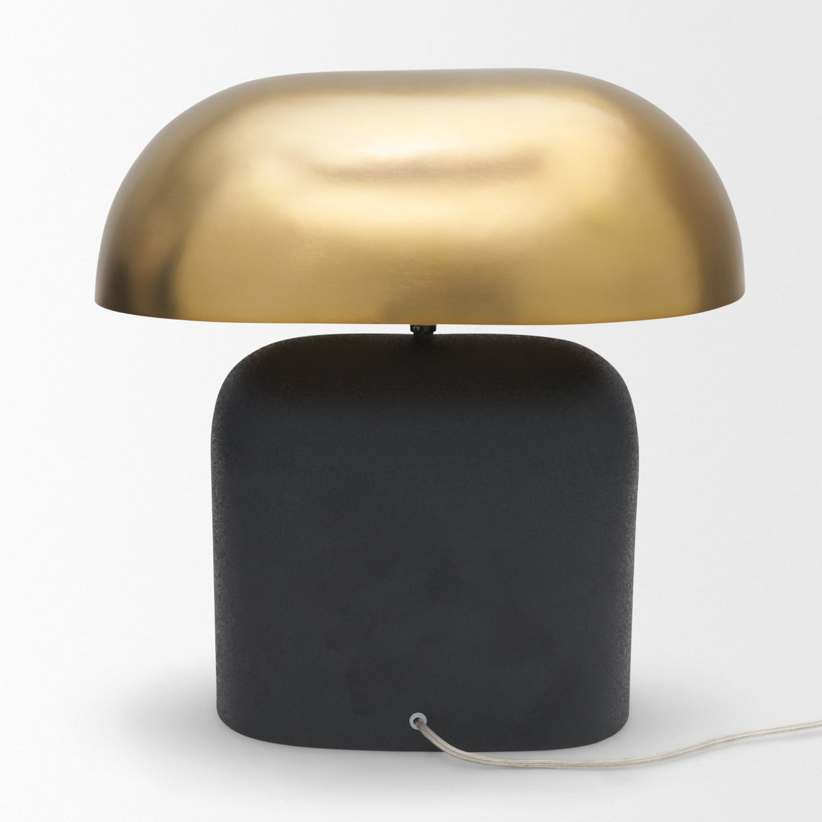 Liorre Textured Black Metal Base w/ Gold Metal Shade 1-Light Table Lamp-Table Lamps-DECOROLALA