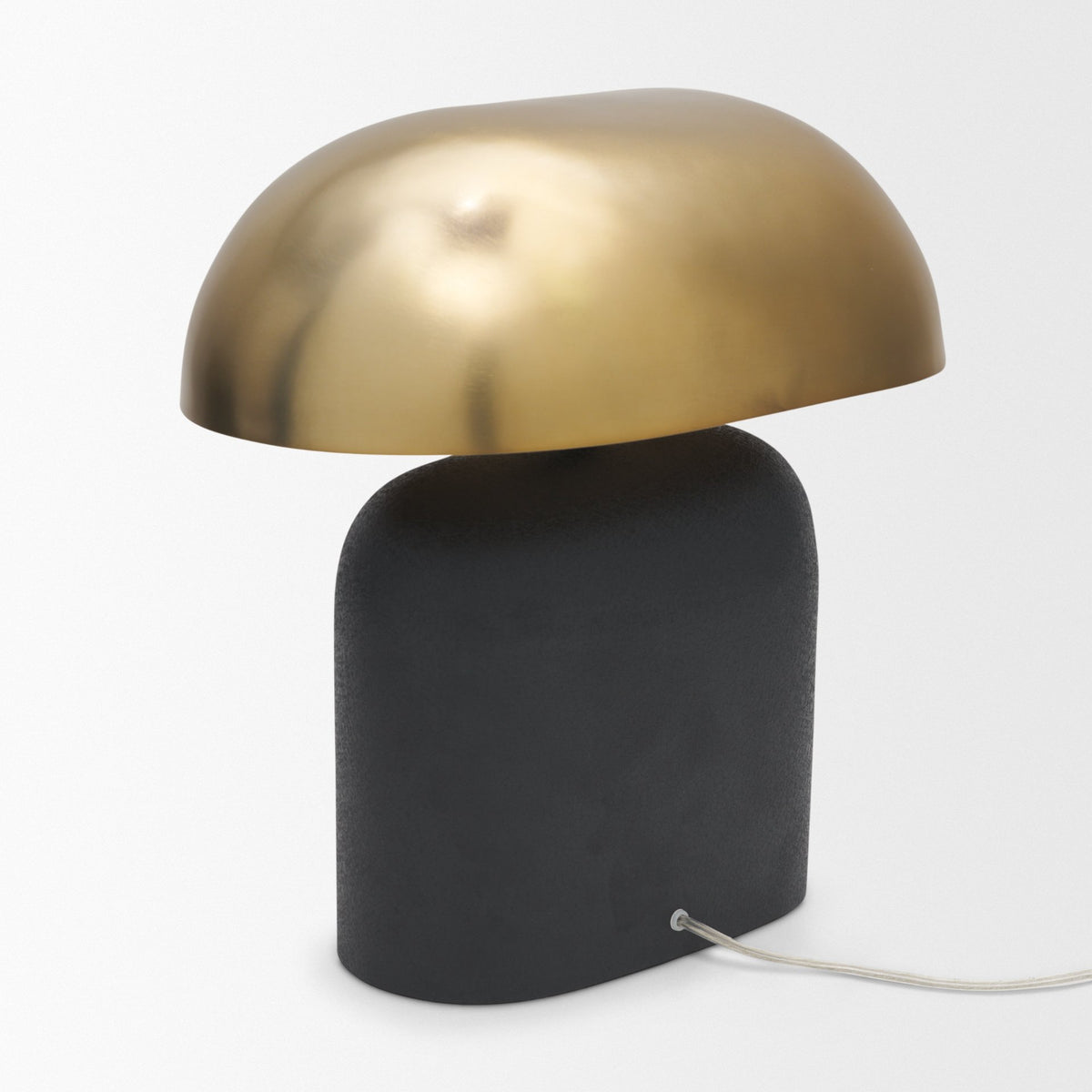 Liorre Textured Black Metal Base w/ Gold Metal Shade 1-Light Table Lamp-Table Lamps-DECOROLALA
