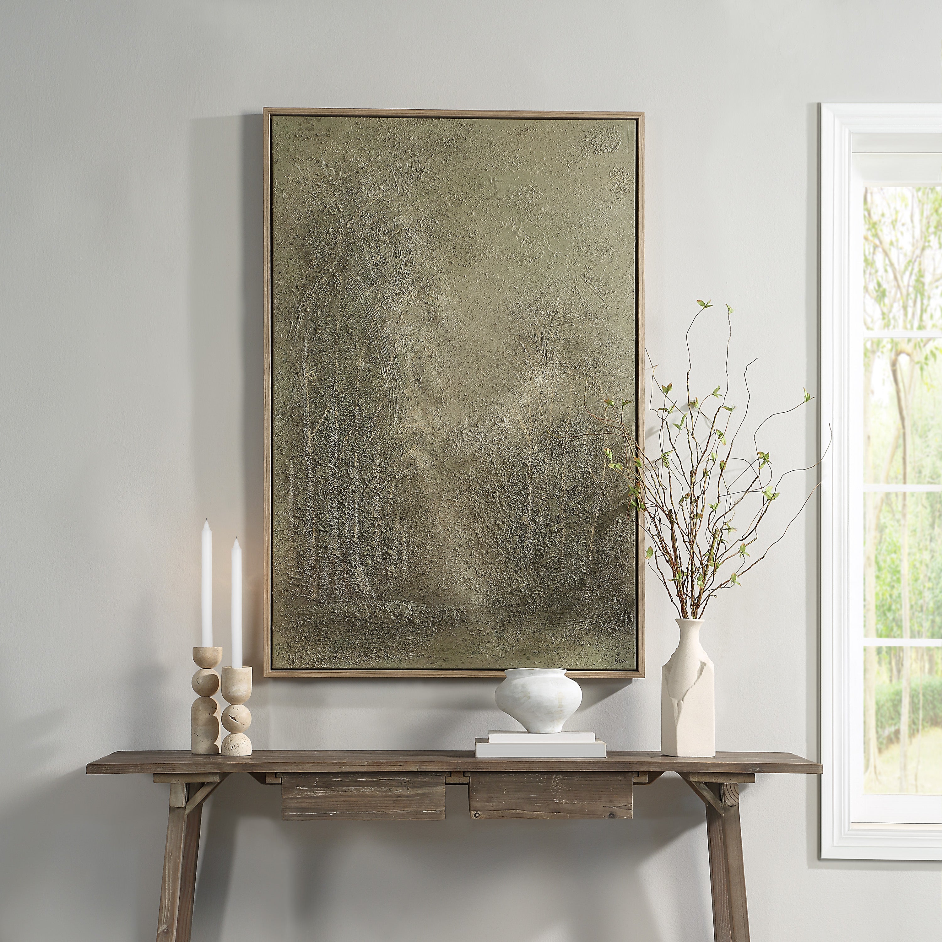 Lipton 60" H x 40" W Canvas Art, Green-Canvas Art-DECOROLALA