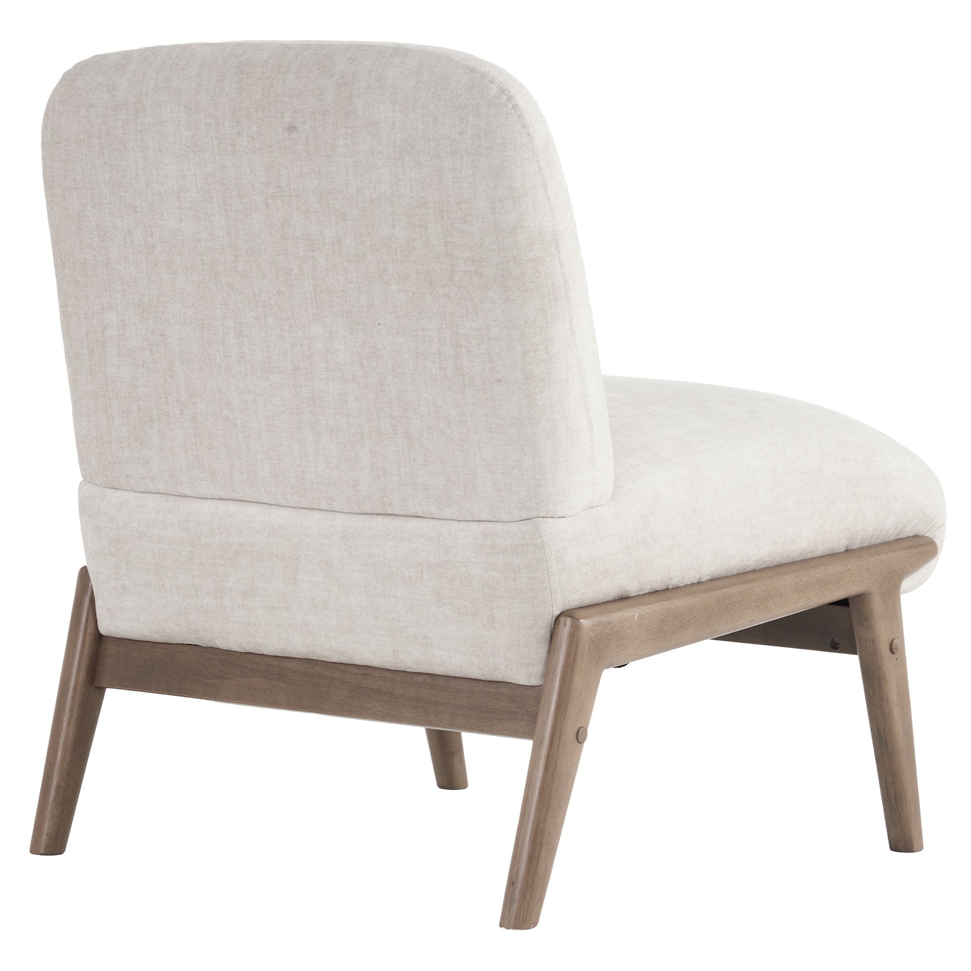 Lisson Accent Chair - Beige Velvet with Walnut Wood Frame-DECOROLALA
