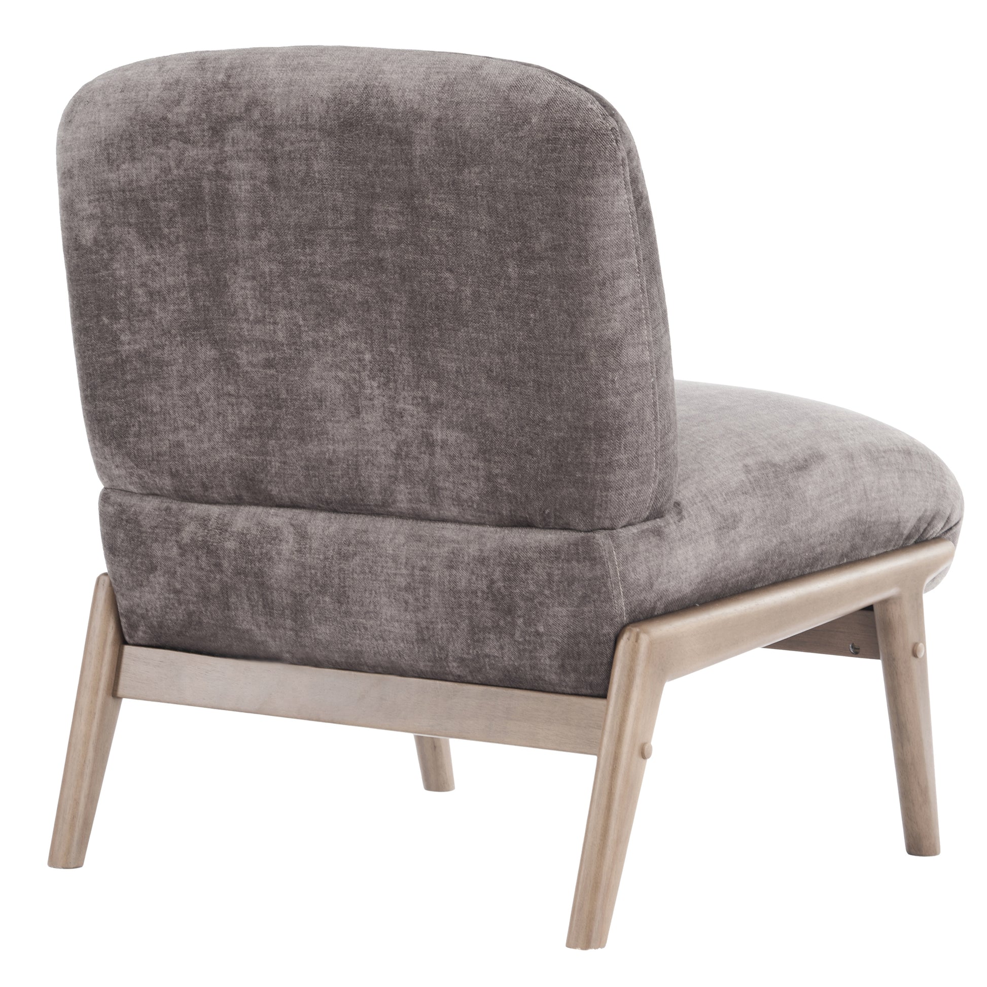 Lisson Accent Chair - Dark Taupe Velvet with Walnut Wood Frame-DECOROLALA