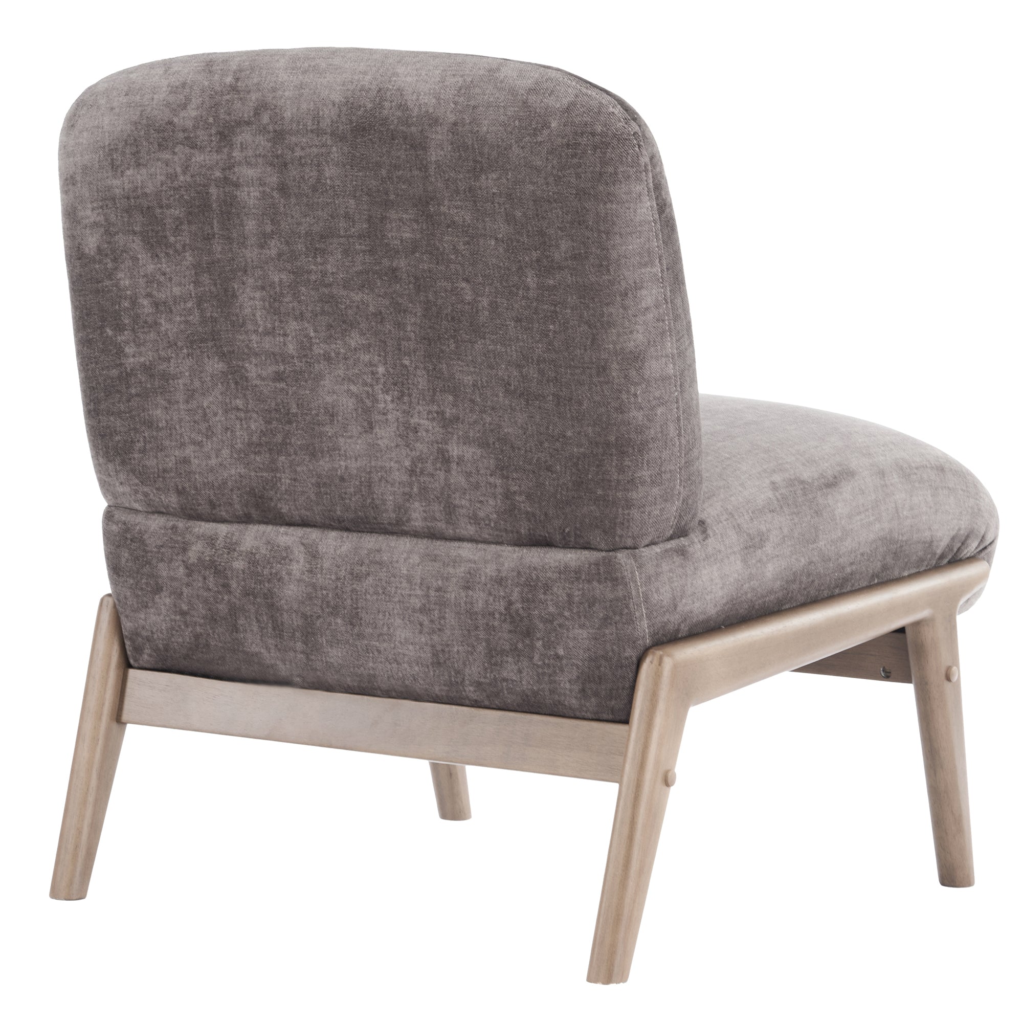 Lisson Accent Chair - Dark Taupe Velvet with Walnut Wood Frame-DECOROLALA