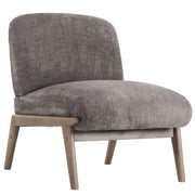 Lisson Accent Chair - Dark Taupe Velvet with Walnut Wood Frame-DECOROLALA