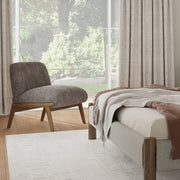 Lisson Accent Chair - Dark Taupe Velvet with Walnut Wood Frame-DECOROLALA