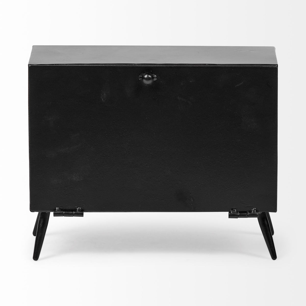 Lita Black Metal Rectangular Table Clock-Table Clocks-DECOROLALA