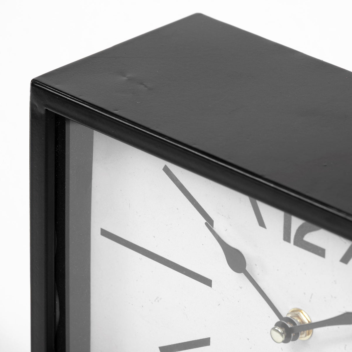 Lita Black Metal Rectangular Table Clock-Table Clocks-DECOROLALA