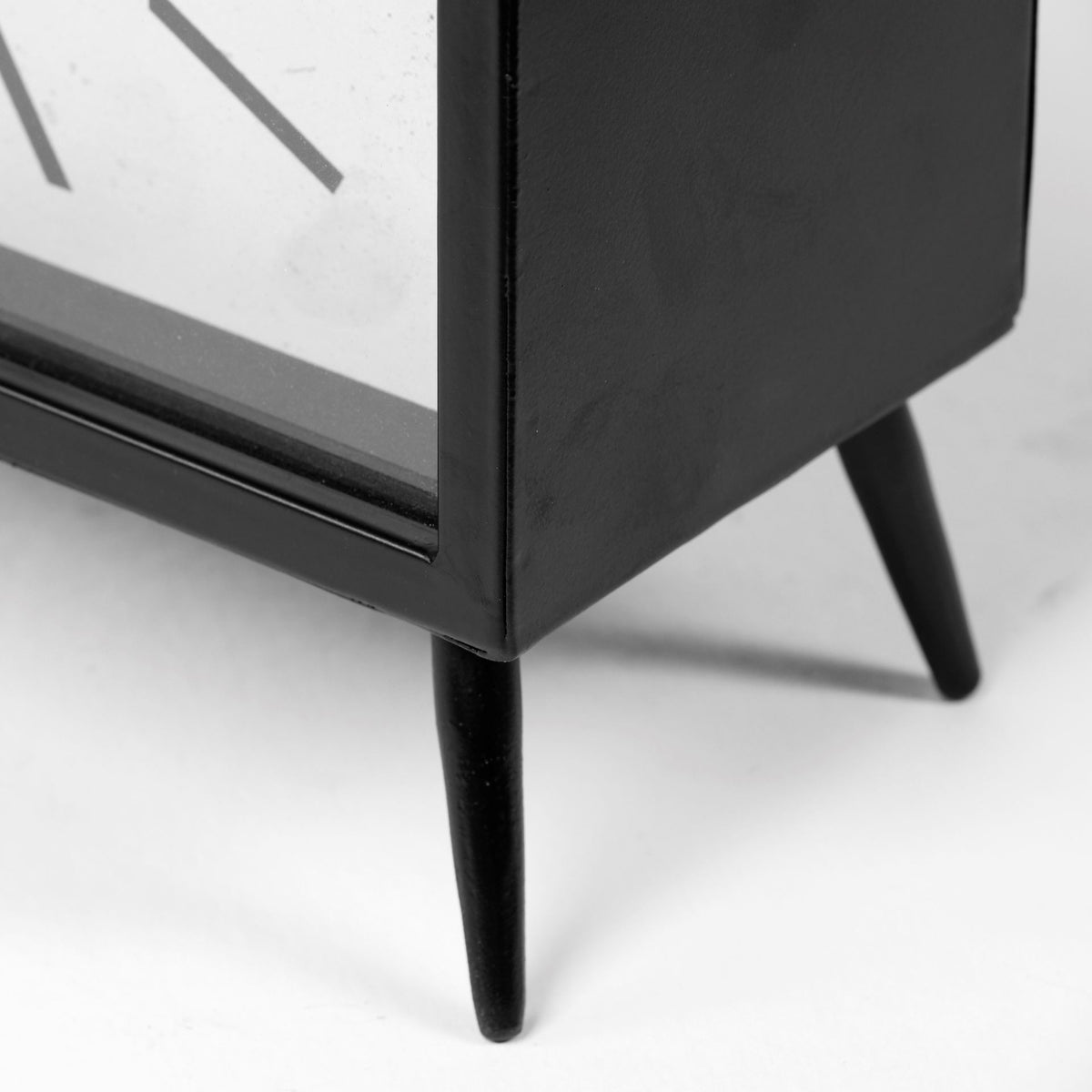Lita Black Metal Rectangular Table Clock-Table Clocks-DECOROLALA