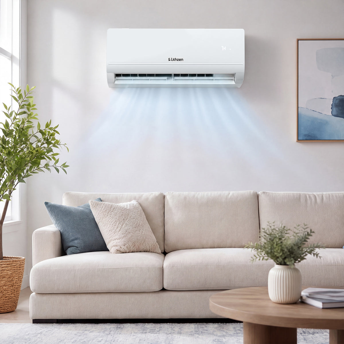 Lithzen 12000 BTU 208-230V 17 SEER2 Mini Split Air Conditioner and Heater WiFi Enabled-Mini Split Air Conditioners-DECOROLALA
