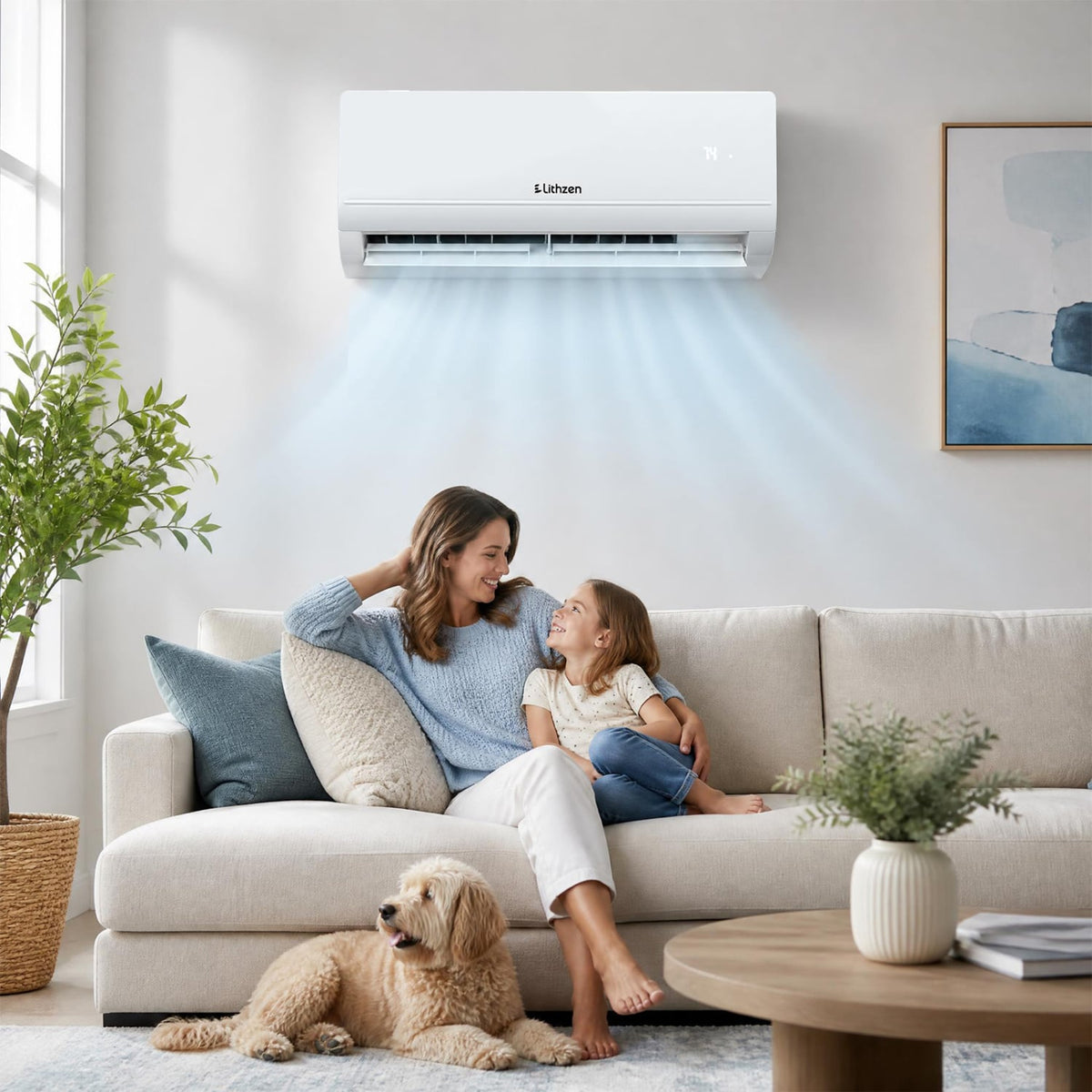Lithzen 12000 BTU 208-230V 17 SEER2 Mini Split Air Conditioner and Heater WiFi Enabled-Mini Split Air Conditioners-DECOROLALA
