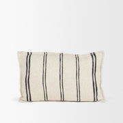 Liv Cream and Black Striped Pillow Cover (Min Order Qty 2)-Decorative Pillows-DECOROLALA