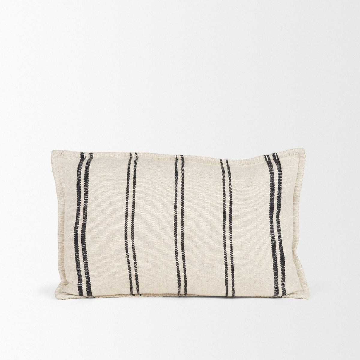 Liv 13x21 Cream w/ Black Stripes Pillow Cover w/Down Filler-Decorative Pillows-DECOROLALA