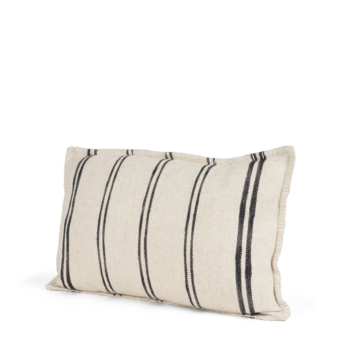 Liv 13x21 Cream w/ Black Stripes Pillow Cover w/Down Filler-Decorative Pillows-DECOROLALA