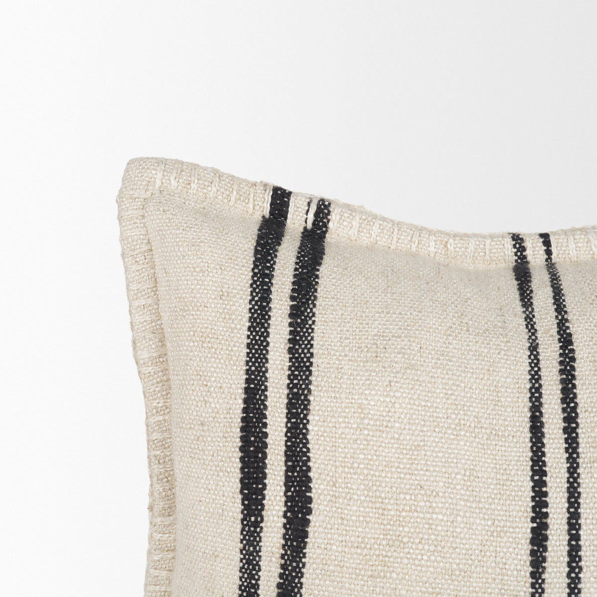 Liv 13x21 Cream w/ Black Stripes Pillow Cover w/Non-Allergen Filler-Decorative Pillows-DECOROLALA