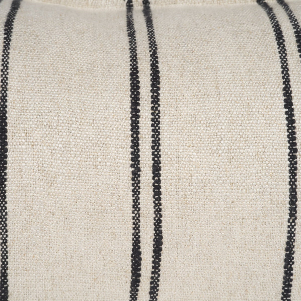 Liv 14x26 Lumbar Cream w/ Black Stripes Pillow Cover w/Down Filler-Decorative Pillows-DECOROLALA