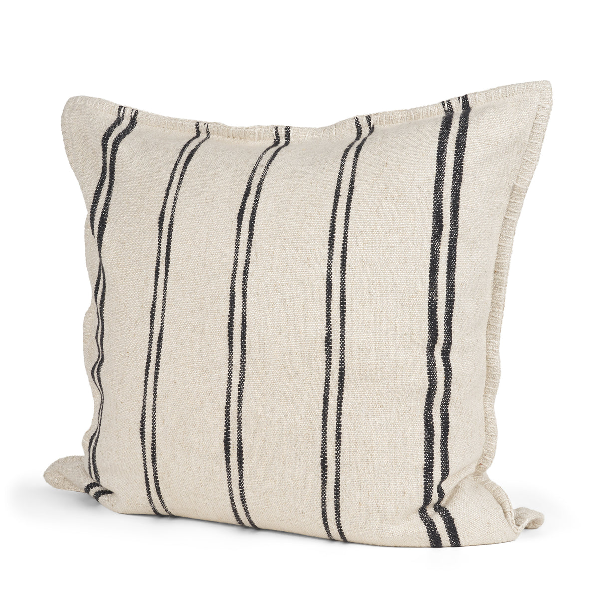 Liv 22x22 Cream w/ Black Stripes Decorative Pillow Cover-Decorative Pillows-DECOROLALA