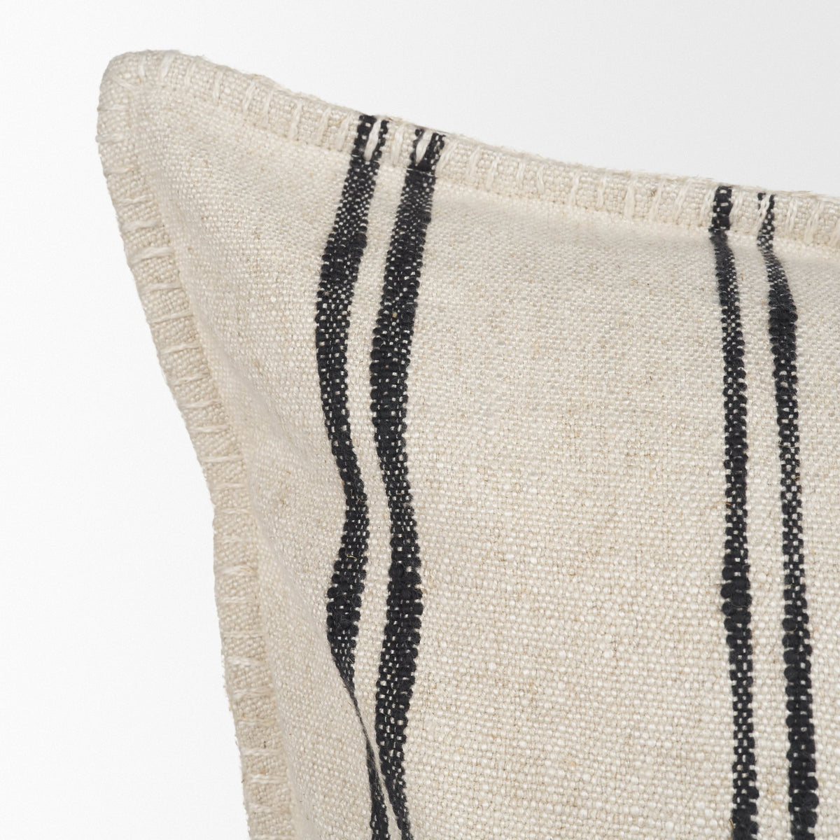 Liv Cream and Black Striped Decorative Pillow Cover (min order qty 2)-Decorative Pillows-DECOROLALA