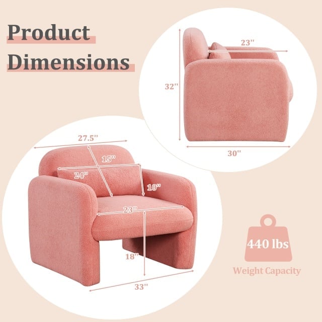 Living Room Deluxe Furniture Set-Accent Chair+Modular L-Shaped Sectional Sofa+LED Coffee Table-Living Room Furniture Sets-DECOROLALA